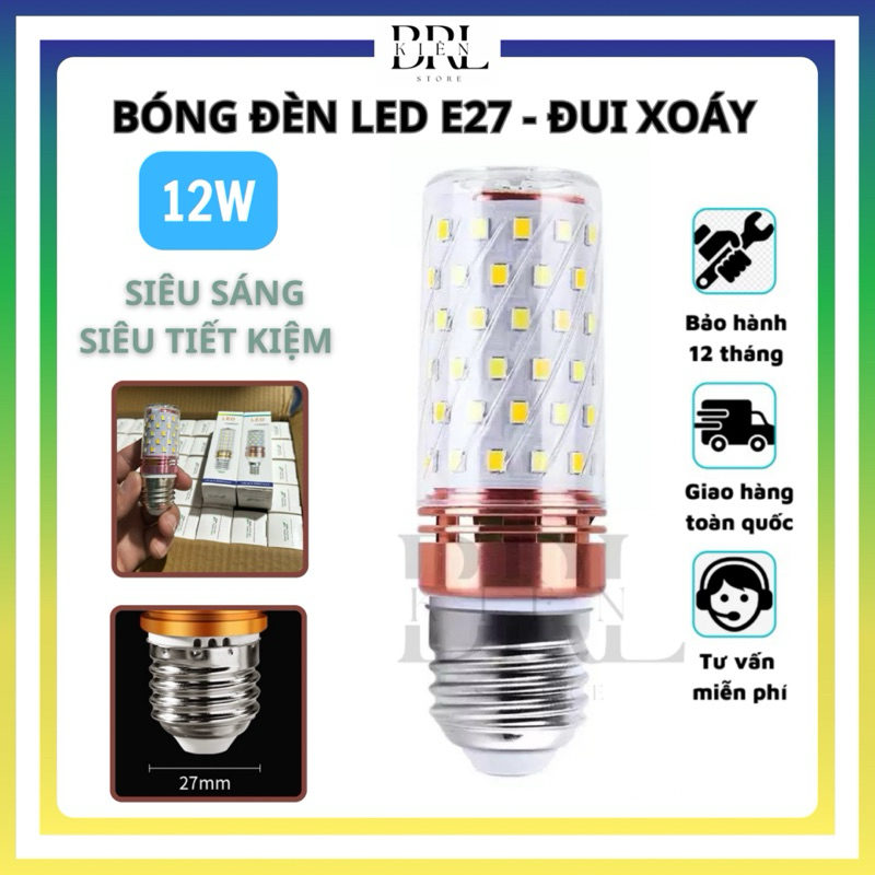 Bóng đèn led siêu sáng công suất 12w, bóng đèn E27 đui xoáy, bóng đèn ...