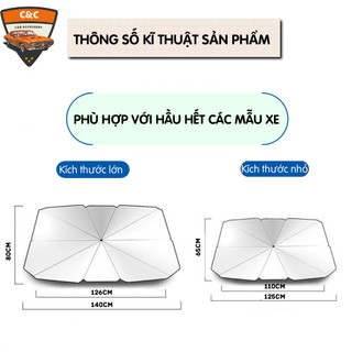 Ô che nắng kính lái xe ô tô cao cấp, giảm nhiệt độ - bảo vệ nội thất. Dù che nắng kính lái xe hơi