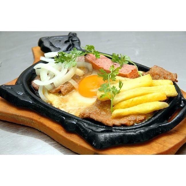 Chảo gang làm bò bít tết, bánh mì- Chảo Bò có đế chống dính đủ size dùng mọi loại bếp phù hợp sử dụng cho hàng quán...