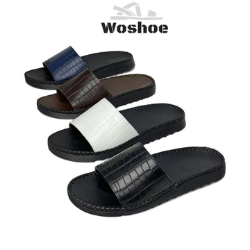 [FREESHIP] dép nam chỉ khâu dép nam đế doctor dép da vân cá sấu dép nam da vân nổi dép nam chỉ khâu nổi