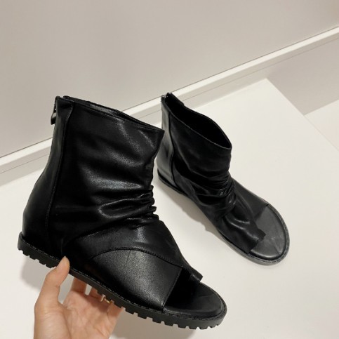 [Chính hãng] Giày sandal chiến binh nữ KAILI xỏ ngón đế độn 3.5cm basic sang trọng, giày boot nữ LAL06- Laylalay.n