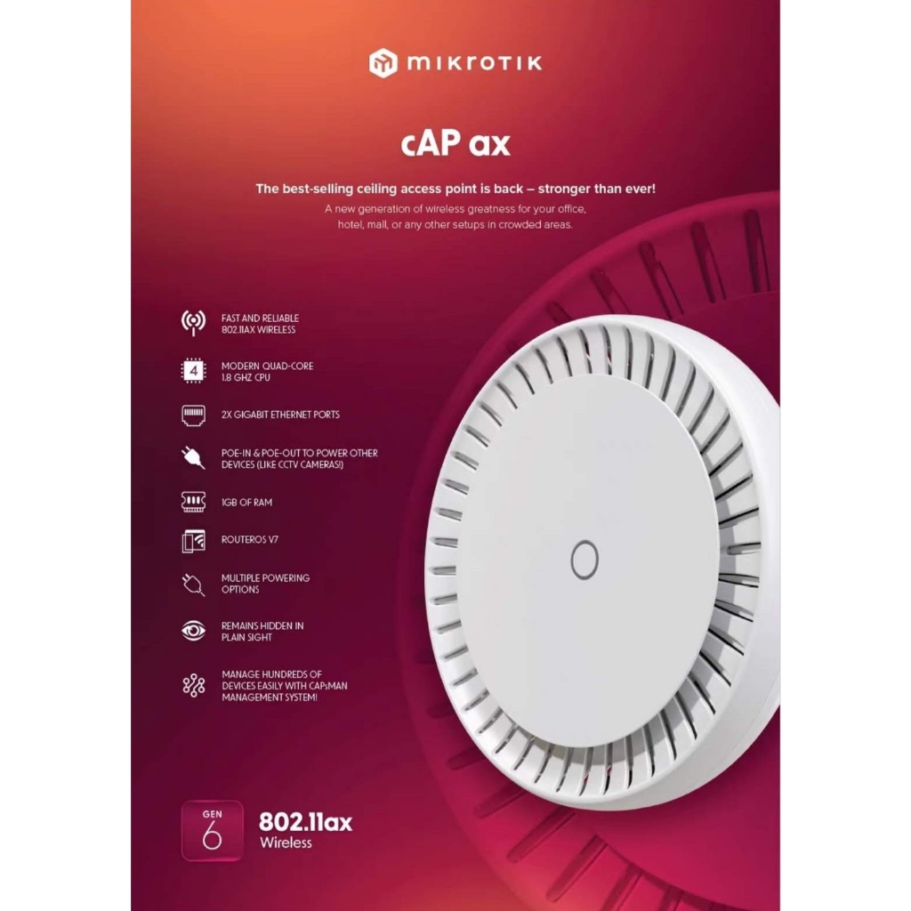Mới 100% - Router Wifi 6 Mikrotik CAP AX cAPGi-5HaxD2HaxD cân bằng tải ...