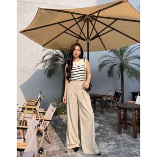 Áo len nữ LAZIC TOP kẻ sọc ngang sát nách by Serene