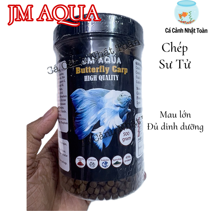 THỨC ĂN CÁ CHÉP SƯ TỬ JM AQUA TAIWAN CAO CẤP (HỦ 500G)