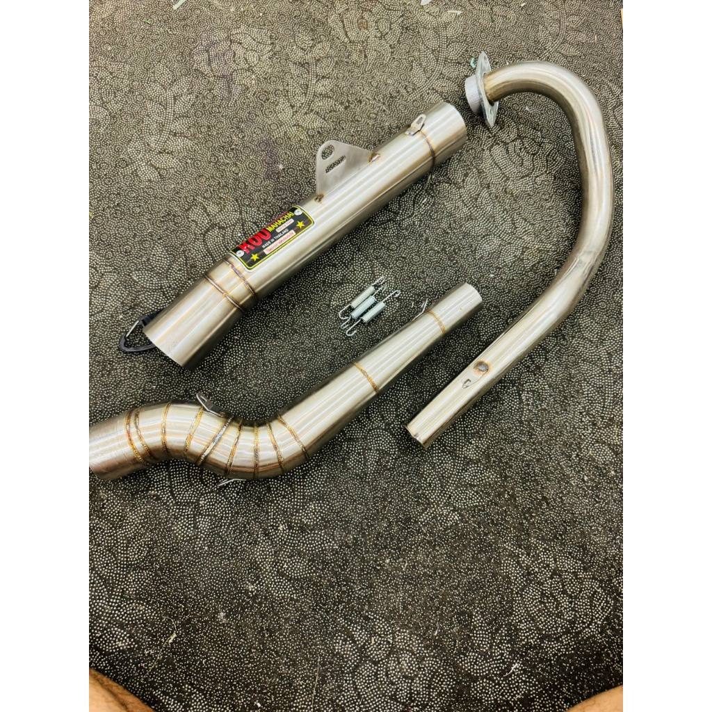 Pô KOU inox 304 full tem nhôm đóng bao gồm cả cổ pô độ cong 2 khúc cho ...