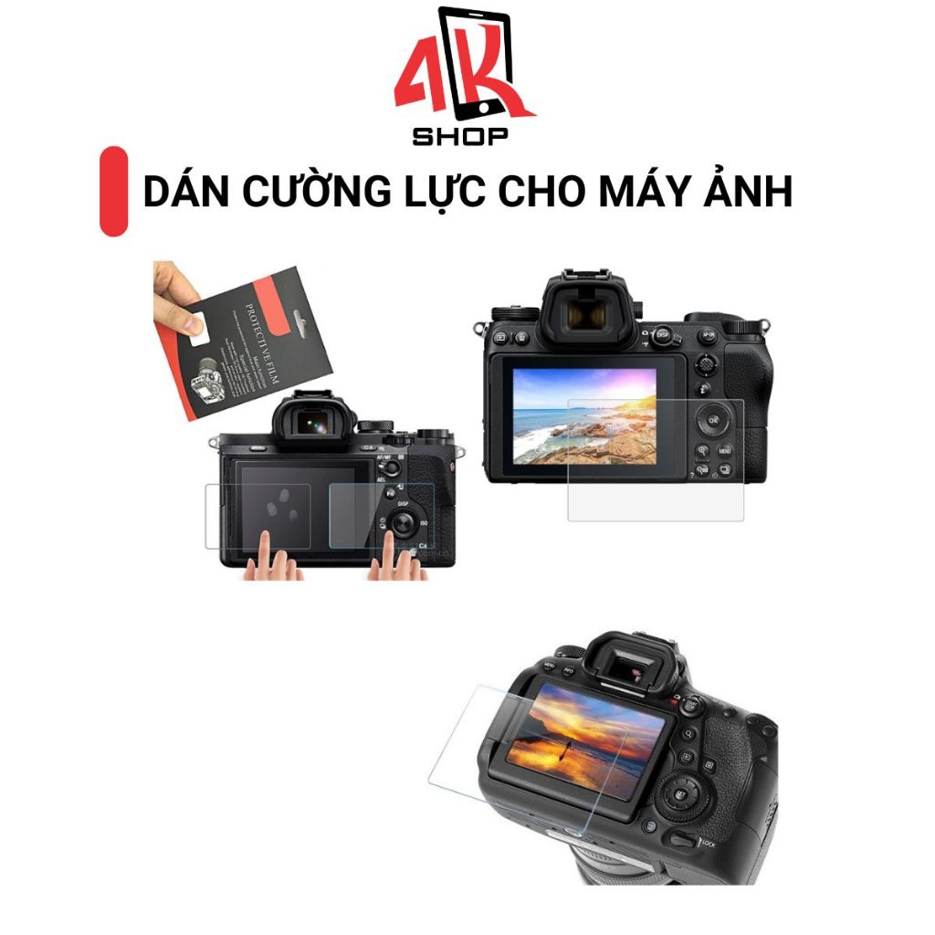 Dán cường lực máy ảnh 6D 6D2 70D 80D M50 M5 M10 5D2 5D3 5D4 R RP R50 ZVE10 A7 A72 A73