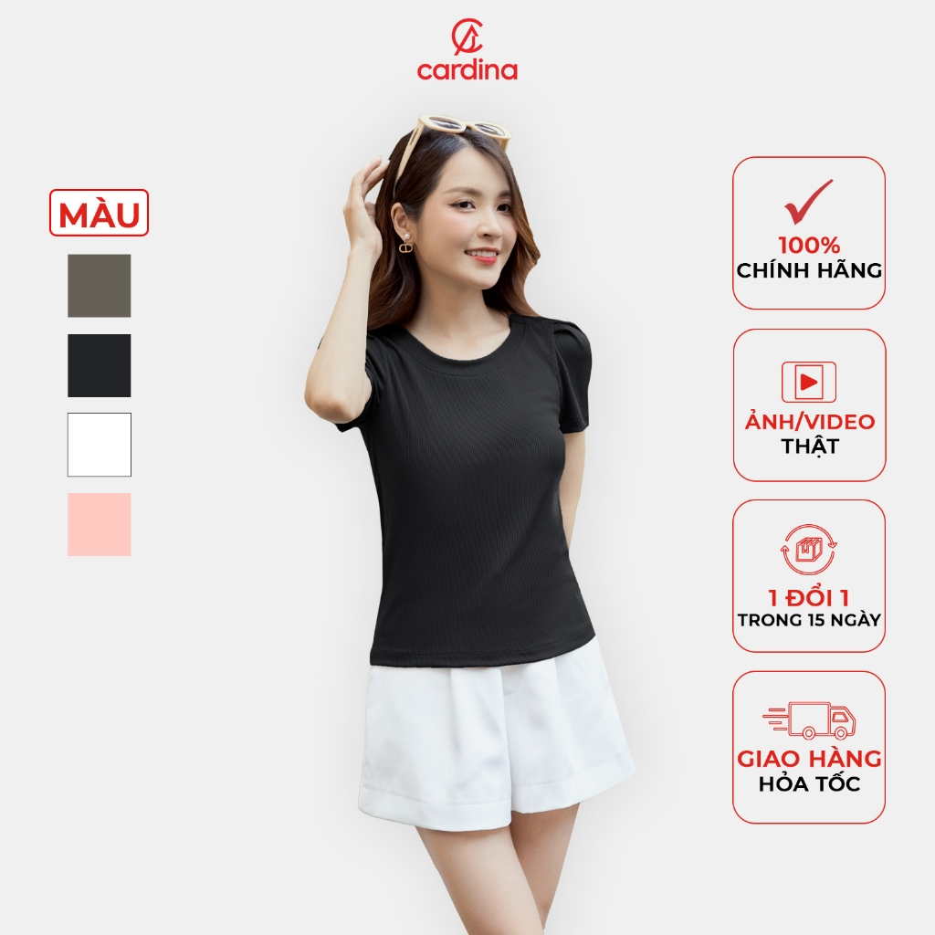Ảnh Áo thun nữ CARDINA chất liệu tăm lạnh kiểu dáng nhẹ nhàng thoải mái thời trang hiện đại trẻ trung 4AFC13 5AFC13 1