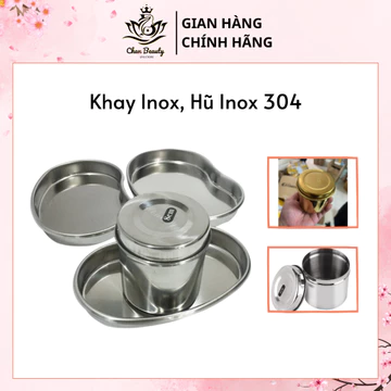 Khay Inox, Hũ Inox 304, Khay Hạt Đậu - Hũ Inox Đựng Bông Y Tế Chuyên Dùng Trong Spa