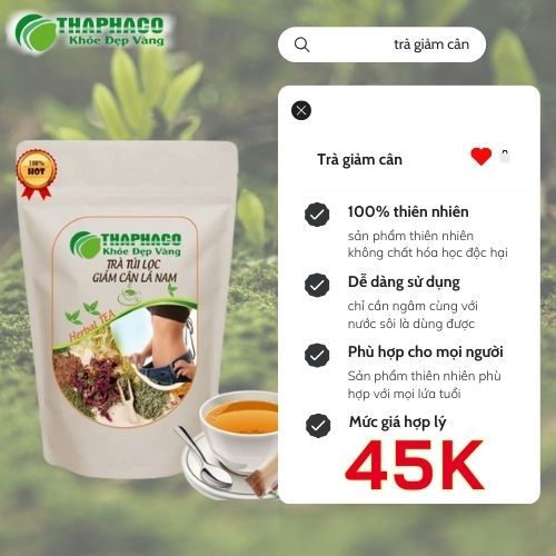 Trà túi lọc lá nam, giảm cân, nhuận tràng, detox, thanh lọc cơ thể - Thảo dược THAPHACO