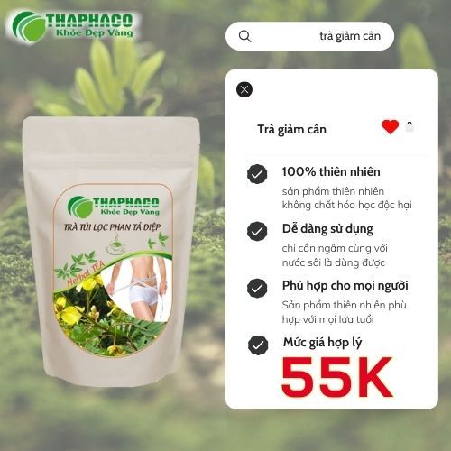 [Xổ mỡ nhanh] Trà detox thải mỡ giảm cân THAPHACO thải mỡ bụng, mỡ đùi, mỡ bắp tay , loại 30 túi lọc
