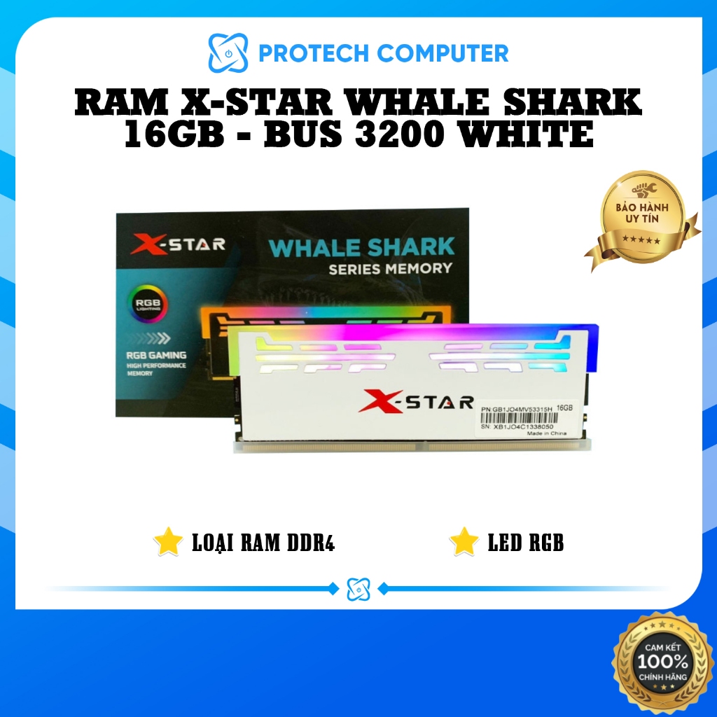 RAM X-STAR WHALE SHARK 16GB Bus 3200 NEW (Trắng) Bảo Hành 36 tháng ...