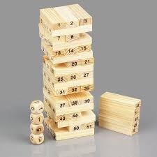Đồ chơi Rút Gỗ Trò Chơi Rút Gỗ bằng gỗ rút gỗ Loại Lớn 48 54 thanh màu-Số-Động Vật Cho Bé giá rẻ - PUPU HOUSE