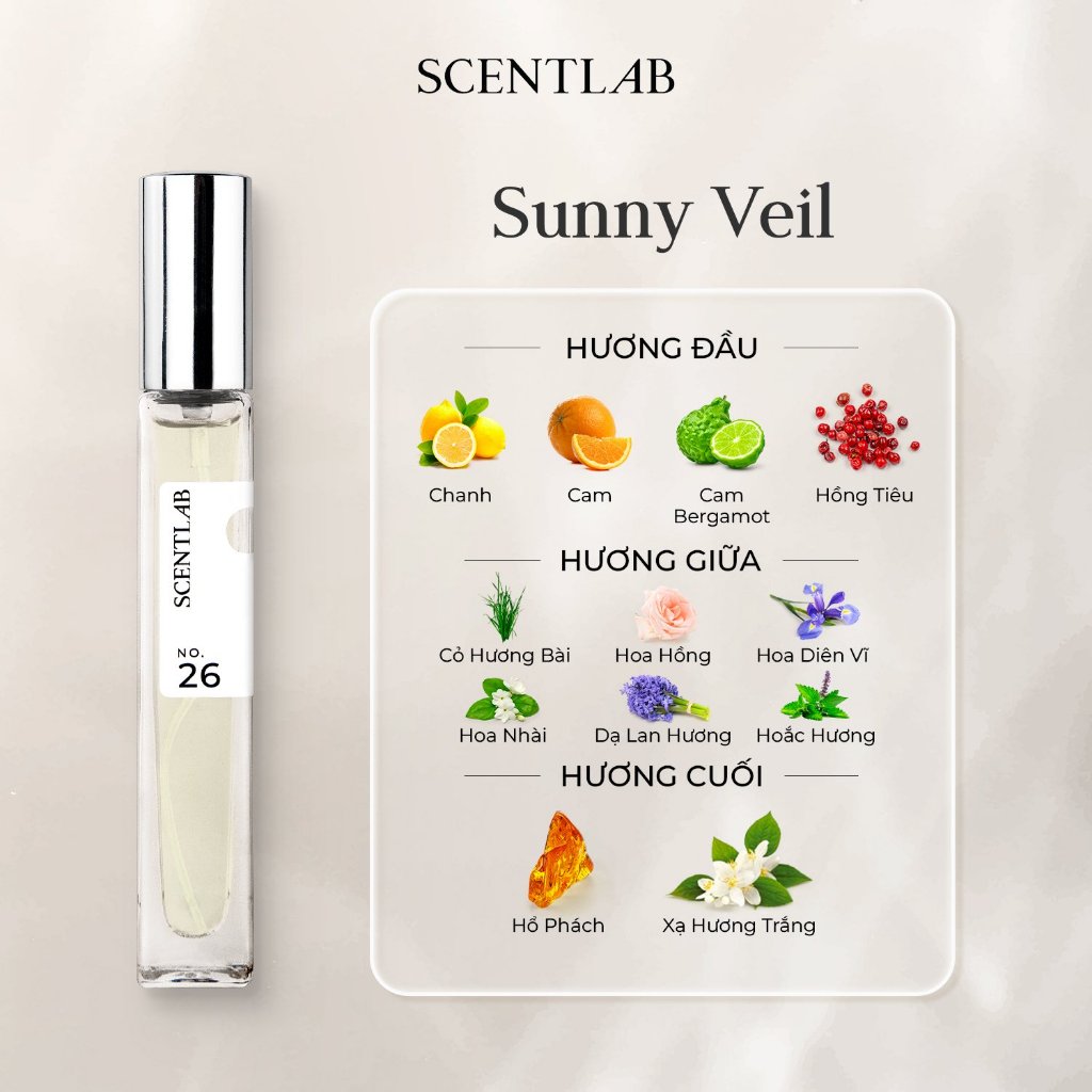 Ảnh Nước hoa nữ mùa hè No.26 Sunny Veil SCENTLAB tươi mát, trẻ trung tinh dầu thơm Châu Âu lưu hương 8h 4