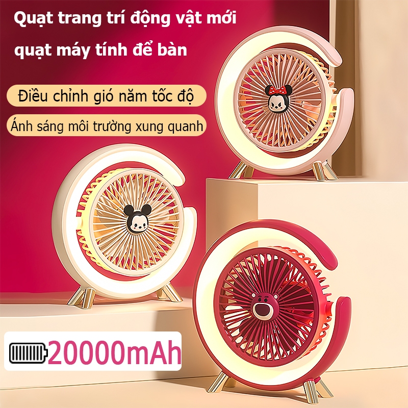 Quạt tích điện mini,QUẠT ĐỂ BÀN GẤP GỌN KÈM ĐÈN LED, công suất lớn 5 ...