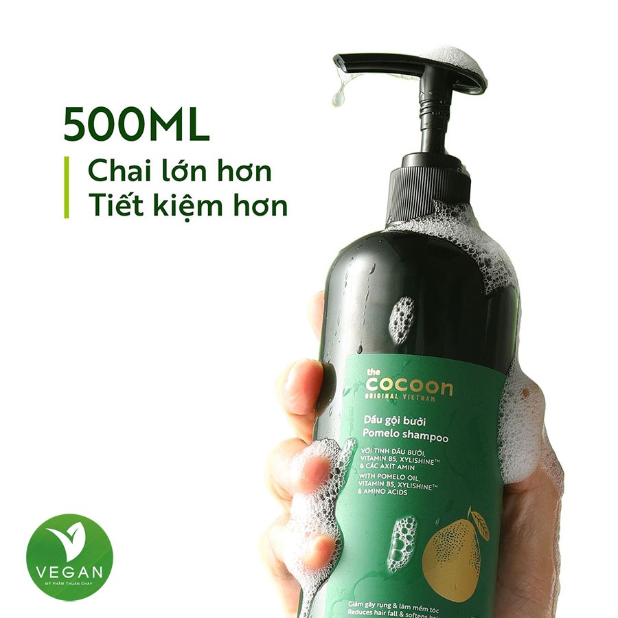 Ảnh Bigsize - Dầu gội bưởi Pomelo Cocoon giúp giảm gãy rụng và làm mềm tóc 500ml Thuần chay 4