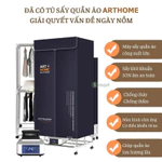 Tủ sấy quần áo, Máy sấy quần áo GẤP GỌN đa năng 1500W SẤY KHÔ NHANH, KHỬ MÙI DIỆT KHUẨN ION ĐIỀU KHIỂN TỪ XA tiện lợi — ảnh 3