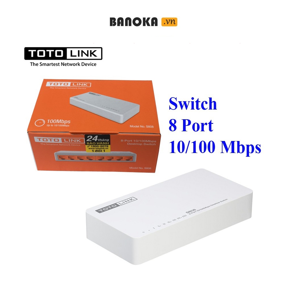 Bộ Chia Mạng Switch 8 Port Totolink 10/100Mbps S808 [chính Hãng ...