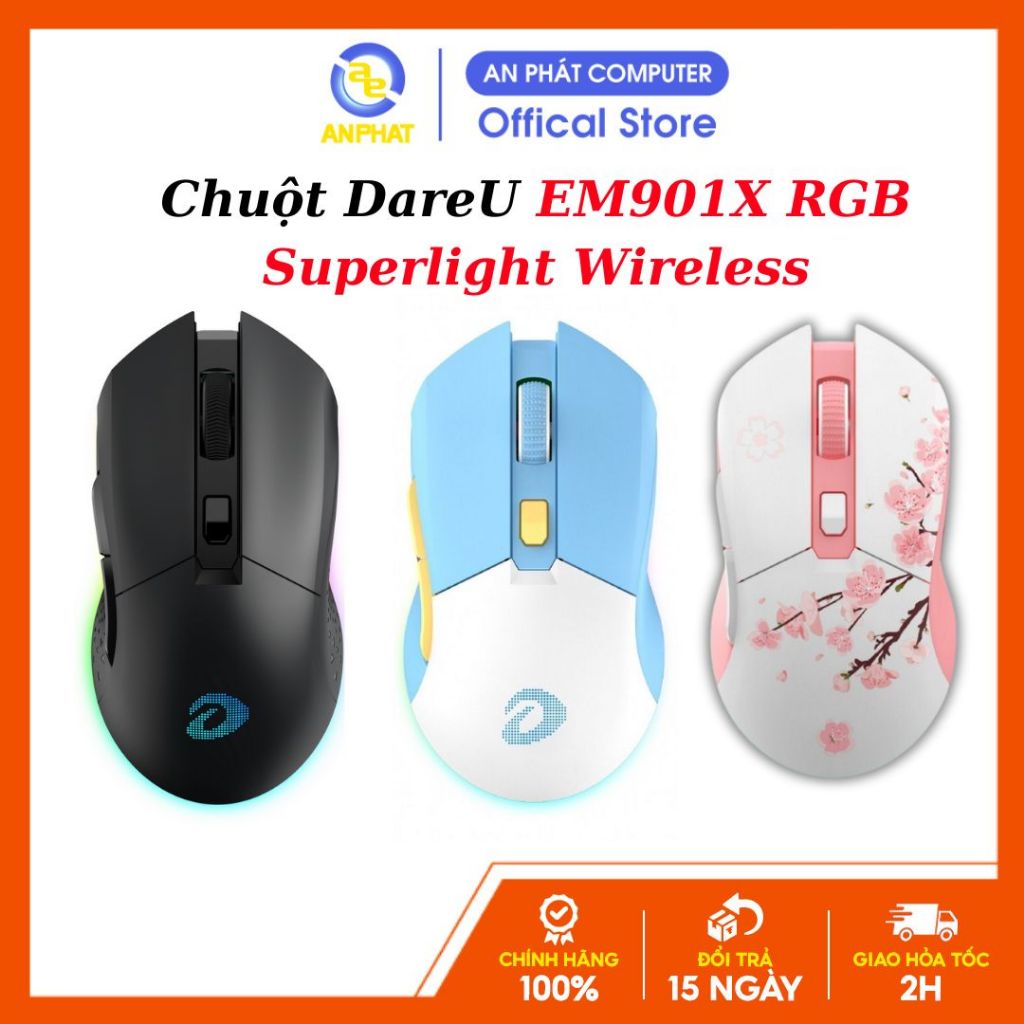 Chuột không dây Dareu EM901X RGB Superlight Wireless Gaming ( Kèm dock ...