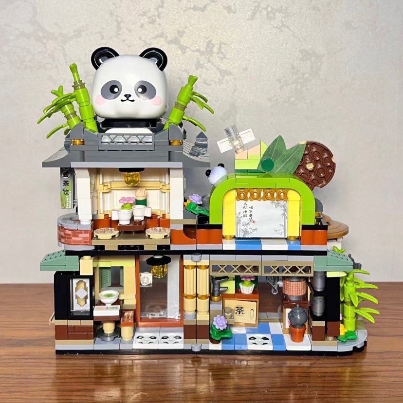 Ảnh Bộ lắp ráp LOZ mini mô hình nhà Gấu Trúc sáng tạo 1