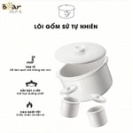 Nồi Nấu Chậm Bear 1.6L SUBE002 Chính Hãng 9 Chế Độ Nấu Hầm Cháo Chưng Yến Có Lồng Hấp Giữ Nhiệt Tự Động Bảo Hành 18Tháng — ảnh 4