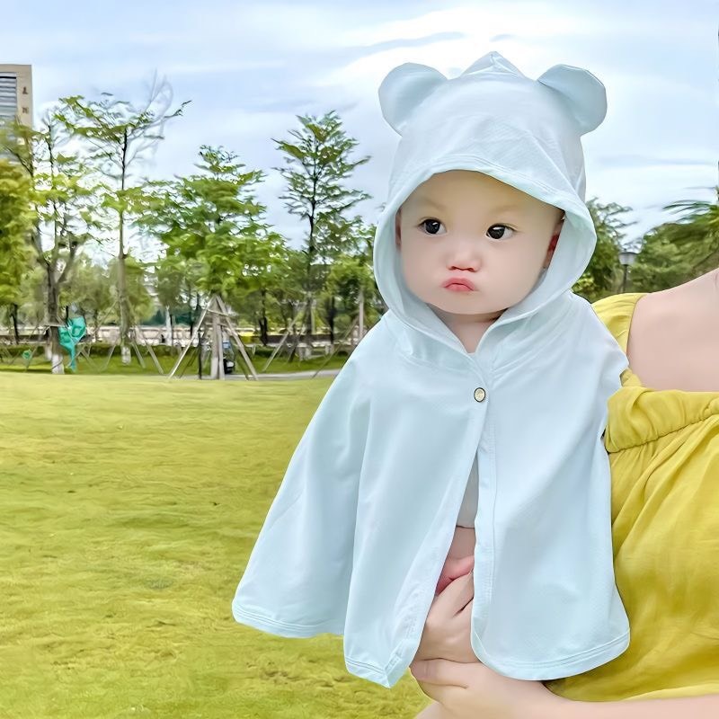 Áo choàng chống nắng cánh dơi mũ hình tai gấu, chống nắng UPF 50+ cho bé mesocshop