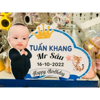 Bảng tên, banner treo rèm trang trí sinh nhật, đầy tháng, thôi nôi cho bé trai, bé gái kích thước 30*40cm YẾN NHI DECOR
