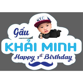 Bảng tên, banner treo rèm trang trí sinh nhật, đầy tháng, thôi nôi cho bé trai, bé gái kích thước 30*40cm YẾN NHI DECOR