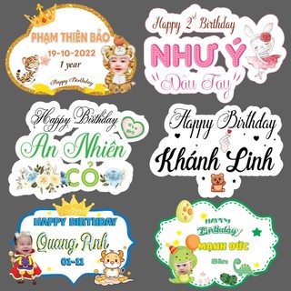Bảng tên, banner treo rèm trang trí sinh nhật, đầy tháng, thôi nôi cho bé trai, bé gái kích thước 30*40cm YẾN NHI DECOR