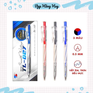 Hộp 20 Bút TL 027 bút đủ 3 màu xanh đen đỏ hàng chính hãng