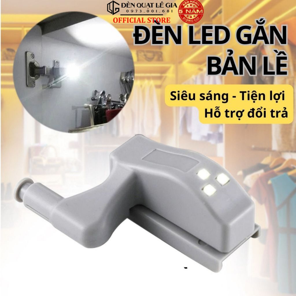 Ảnh Đèn LED gắn bản lề tủ tự động sáng nhỏ gọn cảm biến thông minh cho tủ quần áo tủ bếp tiện ích 1