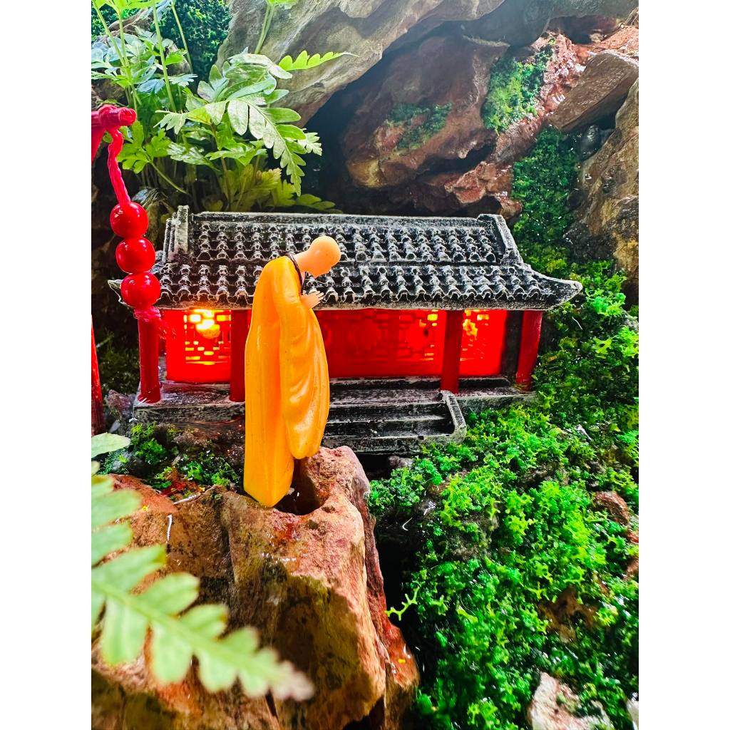 Mô hình Sư Cúi Bái Mini 5cm trang trí tiểu cảnh, non bộ, terrarium