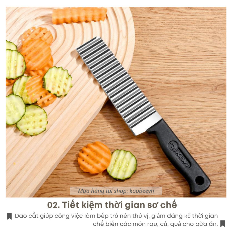 Dao Lượn Sóng Cắt Rau Củ Thép Không Gỉ KooBee – Cắt Rau Củ Đẹp Mắt, Trang Trí Món Ăn Hấp Dẫn Hơn (NB06)