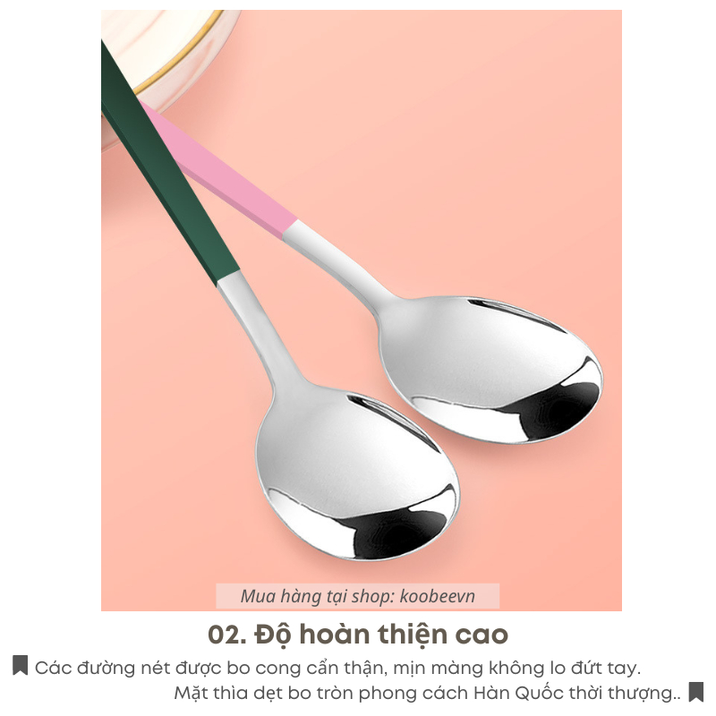[6 MÀU] Thìa Muỗng Ăn Cơm Cán Dài Inox Không Gỉ Phong Cách Hàn Quốc 18.5cm Cao Cấp | BA29