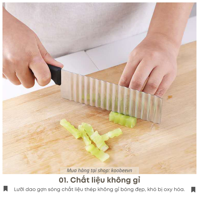 Dao Lượn Sóng Cắt Rau Củ Thép Không Gỉ KooBee – Cắt Rau Củ Đẹp Mắt, Trang Trí Món Ăn Hấp Dẫn Hơn (NB06)