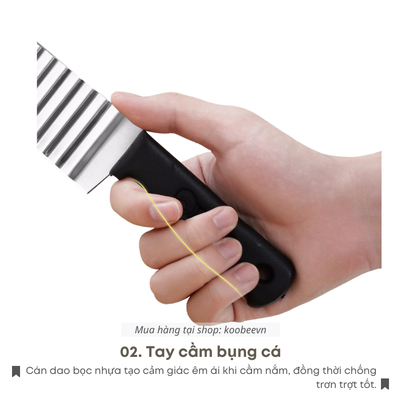Dao Lượn Sóng Cắt Rau Củ Thép Không Gỉ KooBee – Cắt Rau Củ Đẹp Mắt, Trang Trí Món Ăn Hấp Dẫn Hơn (NB06)