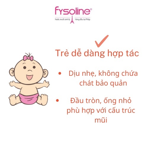 Nước Muối Sinh Lý Fysoline Vàng Pháp Kháng Khuẩn Hỗ Trợ Giảm Viêm Mũi, Sổ Mũi - Hộp 20 ống x 5ml