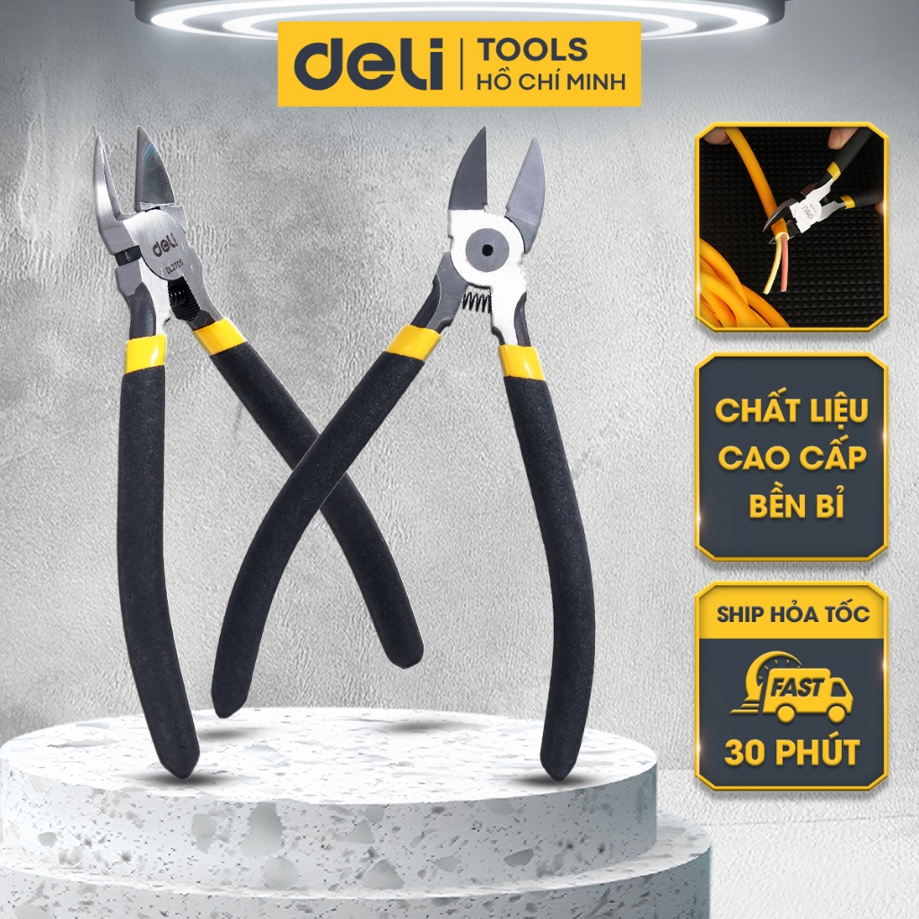 Kìm Cắt Dây Điện Đa Năng Deli Cao Cấp Chính Hãng - Kích Thước 6 Inch ...