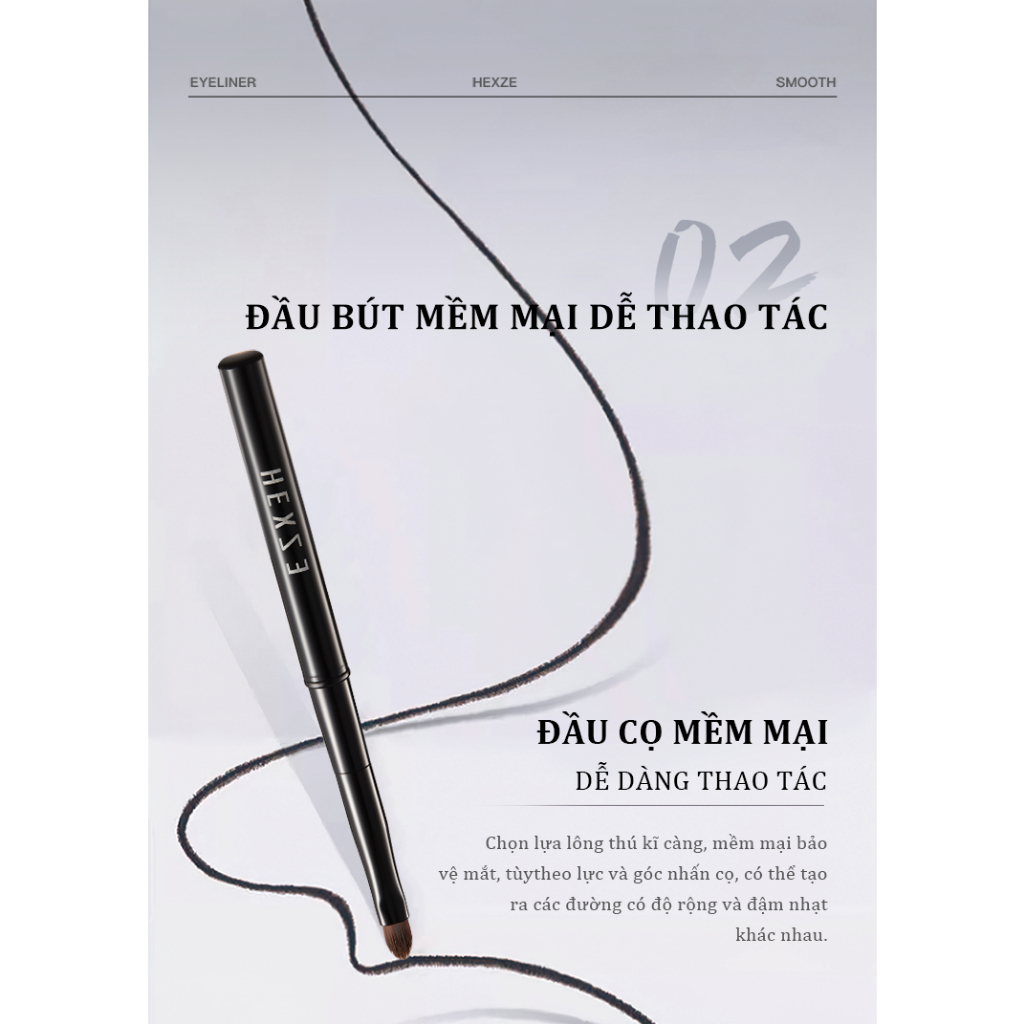 [LIVE KOL] Bút kẻ mắt dạng gel kẻ mắt lâu trôi, chống thấm nước HEXZE, Gel kẻ mắt khô nhanh, không lem, không trôi