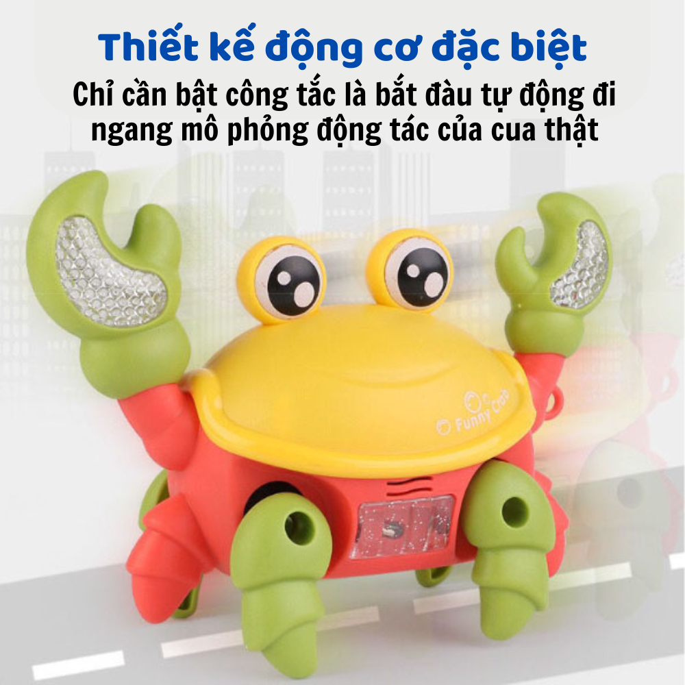 Đồ Chơi Cho Bé Con Cua Chạy Pin Vui Nhộn Có Nhạc Và Đèn Phát Sáng Cho Bé
