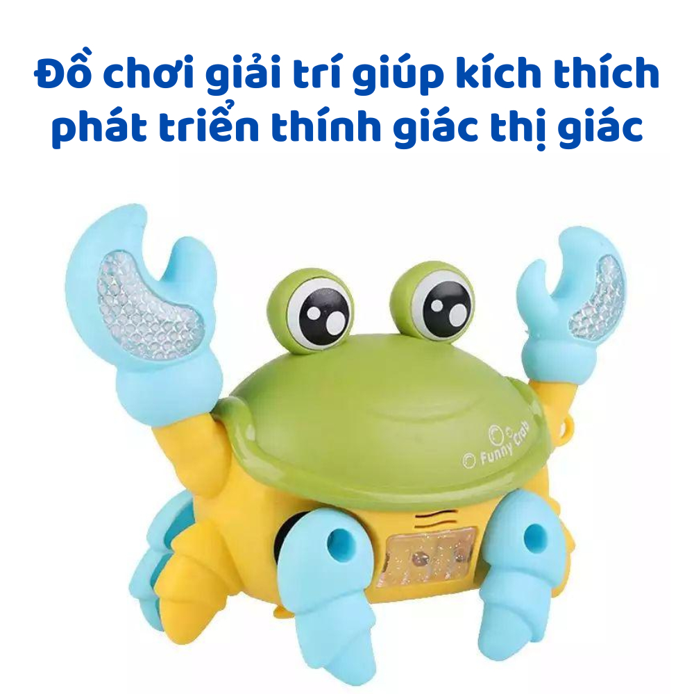 Đồ Chơi Cho Bé Con Cua Chạy Pin Vui Nhộn Có Nhạc Và Đèn Phát Sáng Cho Bé