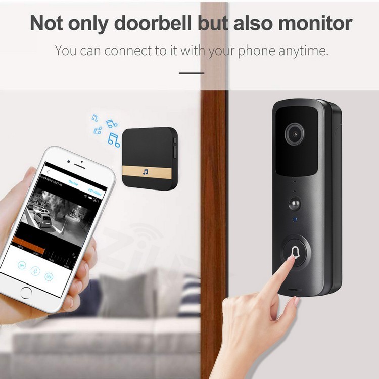 Chuông cửa không dây V30 app Tuya - có camera, đàm thoại 2 chiều