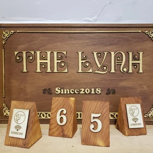 Thẻ bàn cafe phê Tam Giác.Thẻ bàn quán cà phê,Thẻ bàn gỗ decor FREE LOGO