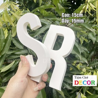Chữ Nổi Fomex Trắng 15cm T1 In Hoa Dán Tường Trang Trí Tiệm - Chữ 3d Decor Biển quảng cáo