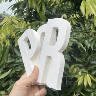 Chữ Nổi Fomex Trắng 15cm T1 In Hoa Dán Tường Trang Trí Tiệm - Chữ 3d Decor Biển quảng cáo