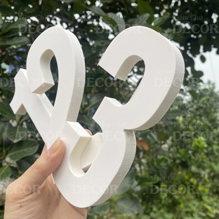 Chữ Nổi Fomex Trắng 15cm T1 In Hoa Dán Tường Trang Trí Tiệm - Chữ 3d Decor Biển quảng cáo