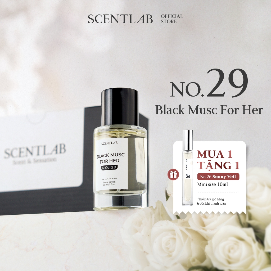Ảnh Nước hoa nữ hương phấn SCENTLAB No.29 Black musc for her nữ tính nàng thơ tinh dầu thơm lâu fullsize 30ml 1