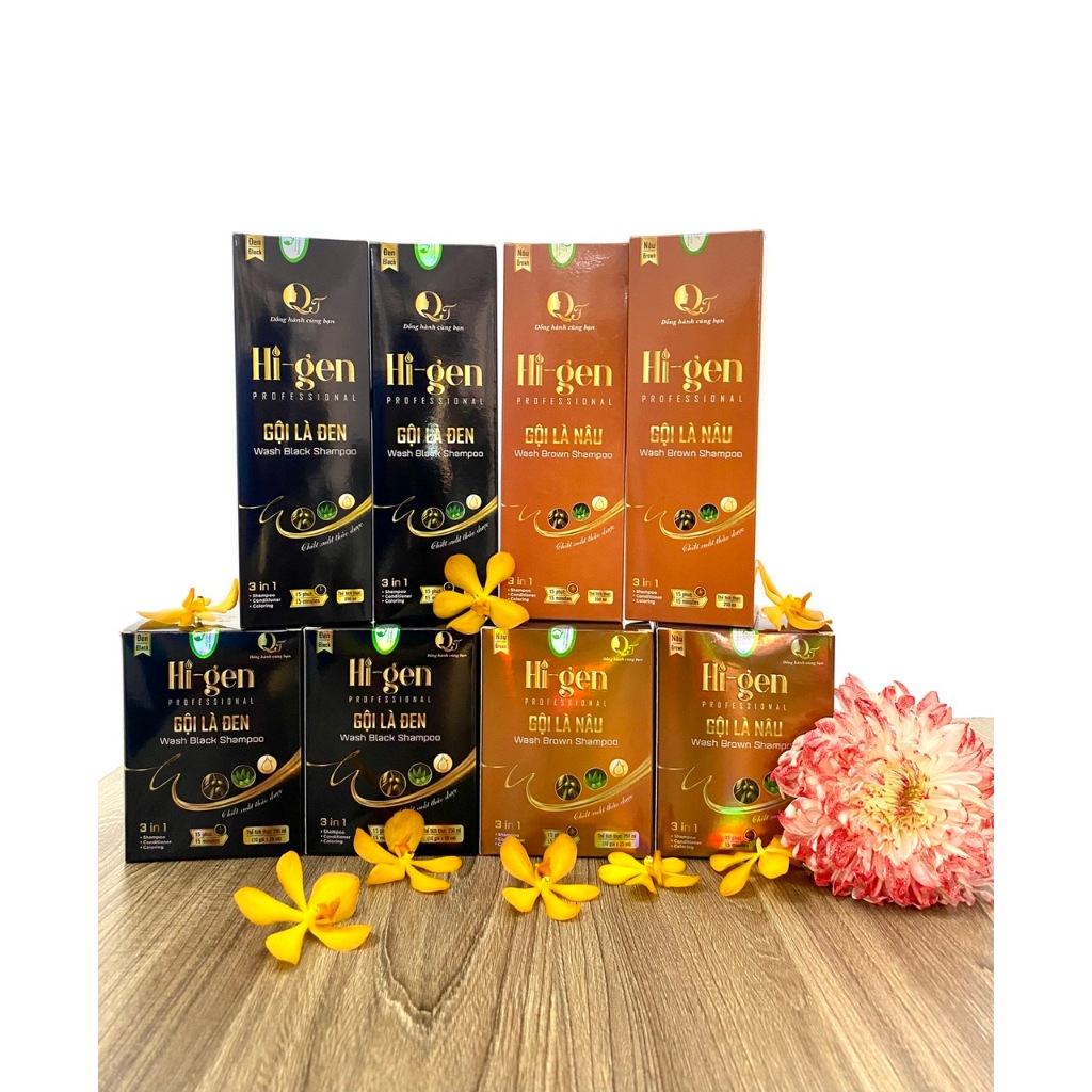 Dầu gội Phủ Bạc Hi-gen _ Gội là Nâu gói 25ml (Hộp 10 gói)