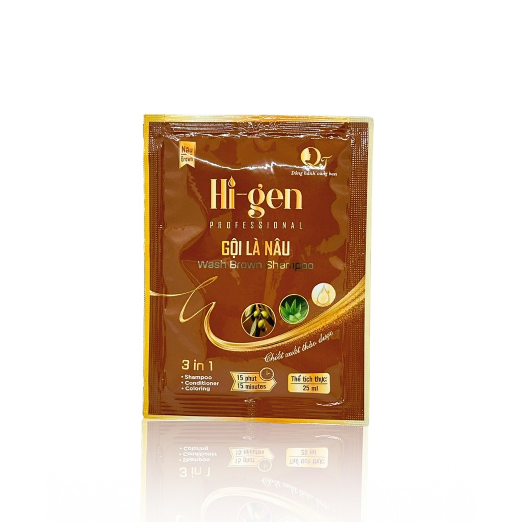Dầu gội Phủ Bạc Hi-gen _ Gội là Nâu gói 25ml (Hộp 10 gói)