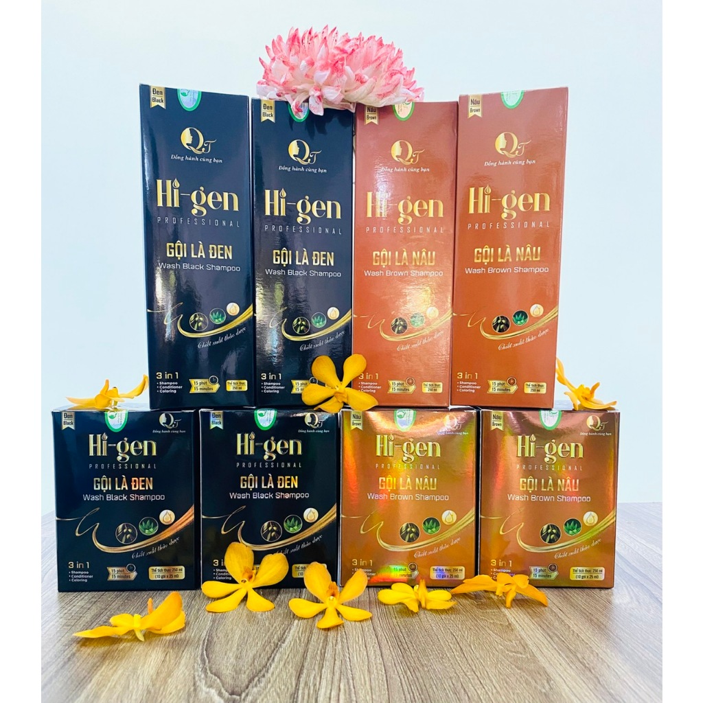 Dầu gội phủ bạc Hi-gen _ Gội là đen gói 25ml (Hộp 10 gói)