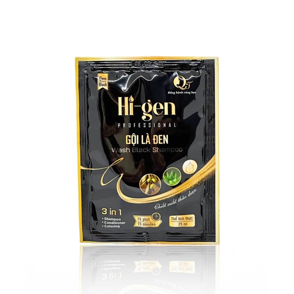 Dầu gội phủ bạc Hi-gen _ Gội là đen gói 25ml (Hộp 10 gói)